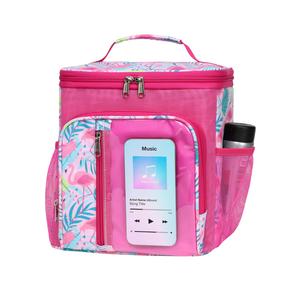 F-color Hanging Shower Caddy Portable - College Dorm Essentials for Guys with Hooks, Quick-Dry Shower Bag for Dorm Travel Gym Camping Essentials, Water-Resistant with Multiple Pockets, Pink Flamingo