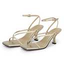 PiePieBuy Women's Lace Up Heeled Sandals Square Flip Flop High Heels Strappy Party Shoes Size 8