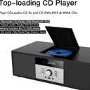 Nostalgic Bluetooth Stereo System for Home, WISCENT Vintage Micro HiFi Systems CD Player,with Bluetooth Audio Streaming,FM Radio,USB Port,Aux-in,Earphone Port (Black CD Player)