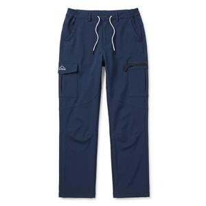 OutdoorsSports Men's Cargo Hiking Pants, Water-Resistant Outdoor Trousers, Navy Blue, Size 32
