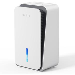 Dehumidifier for Home, Quiet Portable Dehumidifier with Auto Shut Off, 7-Color LED Light for Basement, Bedroom, Bathroom, Snowy