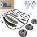 KELOKE Timing Chain Kit with Camshaft Adjuster Guide Compatible with 2010-2016 Mercedes Benz M271 W203 W204 C180 C200 C230 E250 C250 SLK250, Replace# 2710503347 2710502547
