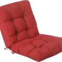 QILLOWAY Outdoor Chair Cushion for Patio Furniture, Waterproof Patio Cushions with Ties, Fade Resistant Replacement Pads for Outdoor Rocking Chairs,Red
