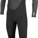 O'Neill Youth Reactor-2 3:2mm Back Zip Full Wetsuit, Lightweight Warmth and Flexibility for All Water Activities, Black/Graphite, 16