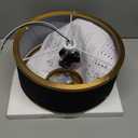 Edwarmlux 3-Light Semi Flush Mount Ceiling Light Fixture, 12.6" Gold Drum Light with Black Fabric Shade, Modern Close to Ceiling Light for Living Room Bedroom Dining Room Kitchen Hallway Entry Foyer