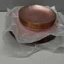 Rubtlamp 100Pcs Clear Pink Gold Plastic Plates, Pink Disposable Plates With Gold Rim, Hammered Plastic Plates Include 50 Clear Dessert Platos, 50 Dinner Platos for Party