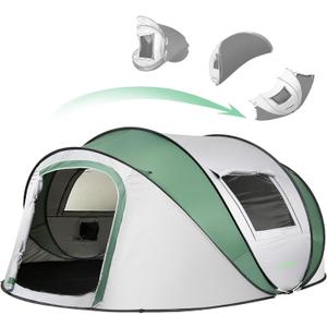 EchoSmile Pop Up Camping Tent, 2/4/6 Person Easy Setup Tent, Water Resistant Dome, Portable with Carry Bag