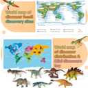 BIWASE Dinosaur Toys for Kids 3-5 5-7, 50 pcs Realistic Dinosaurs with Book & Dinosaurs Learning Cards - Educational Small Dinosaur Figures for Party Favors Gifts, Boys and Girl 8-12 Year Old