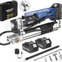 SWANSOFT Grease Gun Electric, Upgrade 7oz/min 21V 4Ahx2 Battery Grease Gun 12,000 PSI Cordless Grease Gun 2-in-1 for Truck Construction and Farm with 4 Couplers