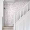 LiKiLiKi 17.3"x393" Pink Floral Peel and Stick Wallpaper Wildflowers and Leaf Contact Paper Modern Self Adhesive Wallpaper Removable Waterproof Wall Paper for Bedroom Kitchen Cabinets Vinyl Roll