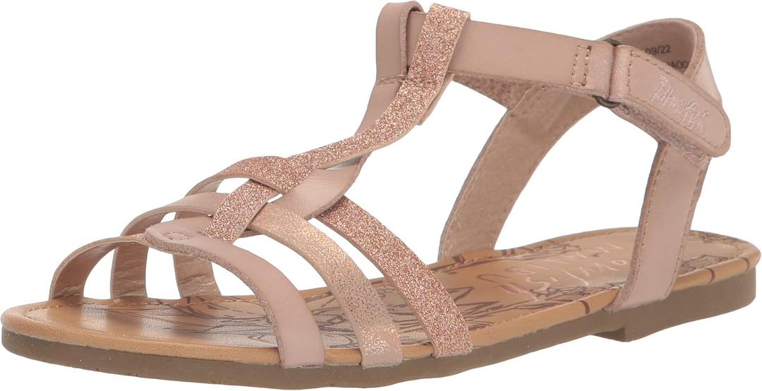 Blowfish Malibu Girls Sabini-k Flat Sandal, Rosegold, 2 Little Kid
