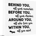 5 x 2026 Graduation Wood Box Sign for Graduate Gifts, Positive Quote Behind You All Your Memories Wooden Box Block Sign for Grad Party Favors Supplies Tabletop Home, Black White
