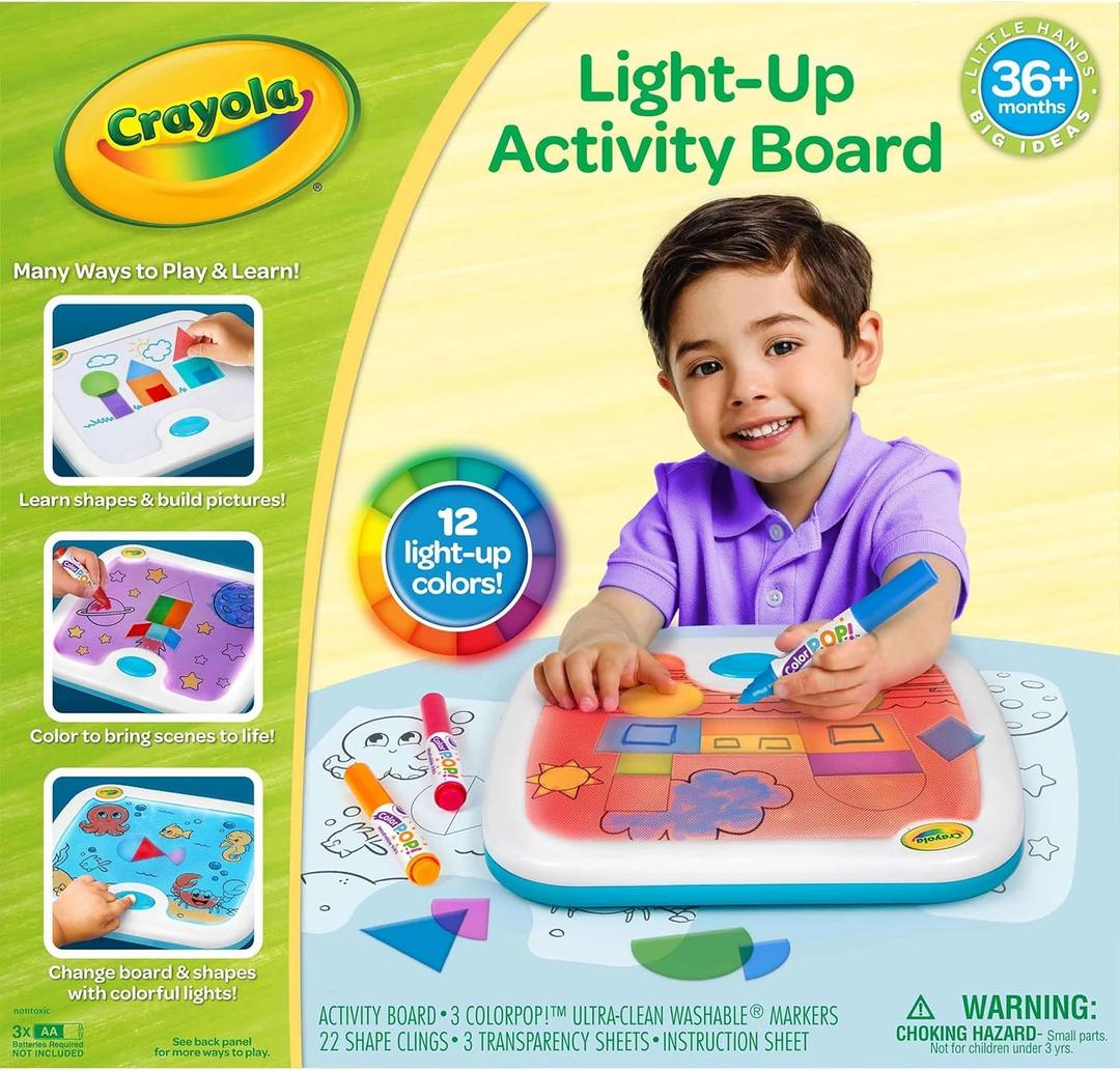 Crayola Light Up Activity Board, Sensory Toy for Toddlers & Kids, Light Box, Light Up Coloring Board, Educational Toy, Gift for Toddlers, Ages 1+