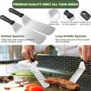 35PCS Griddle Accessories Kit, Flat Top Grill Accessories Set for Blackstone and Camp Chef, Grill Spatula Set with Enlarged Spatulas, Basting Cover, Scraper for Outdoor Barbecue