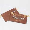 6 Pcs This Row Is Reserved Signs For Wedding Ceremony Chairs, Wooden Reserved Seating Signs For Church Pews, Hanging Reserved Wedding Sign For Seating