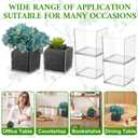 12 Pcs Clear Acrylic Flower Vase, 4 X 4 Inch Square Centerpiece Vases for Home Office Wedding Floral Decor, Modern Cube Containers for Plants Succulents Centerpieces