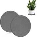 Stone Plant Saucers, 2-Pack Round Flower Pot Saucers, 11.8"x11.8" | Quick-Drying, Indoor Stone Mat Plant Tray, Diatomaceous Earth Drip TraysUltra-Absorbent & Non-Slip for Potted Plants