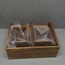 Acacia Wood Pantry Storage Bins, Stackable Storage Baskets Potato and Onion Storage Bins, Pantry Organizer Wooden Baskets Organization and Storage, Set 3 Pieces