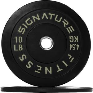 Fitvids 2" Olympic Bumper Plate Weight Plates with Steel Hub, 10LB, Pair, Black, Updated