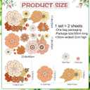 Boho Daisy Peony Garden Wall Stickers Vintage Flower Plant Peel and Stick Wall Murals Art for Bedroom Living Room Nursery Classroom Wall Decor BM4076