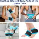 REVIX Ice Packs for Injuries Reusable, 2 Packs Hot & Cold Gel Ice Packs with PVC Cooling Design & Adjustable Strap, Flexible Therapy on Joints, Muscles, Shoulder, Back and Knee (10" x 5" Blue)