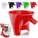 Flour Funnel for Kitchen Aid Mixer, Kitchen Aid Accessories and Attachments, Fits Kitchen Aid Mixer 4.5 & 5 Quart (KSM150), Dishwasher Safe, No Mess Baking Tool (Red)