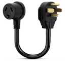 1.5FT 3 Prong to 4 Prong Dryer Adapter, 4 Prong to 3 Prong Dryer Adapter, NEMA 14-30P Male to 10-30R Female, Dryer Cord Adapter 4 to 3 Prong, STW 10AWG, 30A, 250V