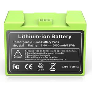 5000mAh Replacement for iRobot Roomba i7 Battery ABL-D1 14.4V Li-ion Battery Compatible with i8 i8+ i7 i7+ i4 i4+ i3 i3+ e5 e6 j7 j7+ j6+ j5 j5+ i7158 7150 7550 e5150 e6198 Series Vaccum Cleaner