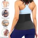 Waist Trimmer Belt for Women Plus Size - Long Torso Tummy Wrap & Postpartum Support, Sweatproof Latex Shaper for Daily Use, Adjustable Gym Slimming with Back Roll Control (Black)