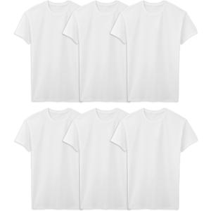 Fruit of the Loom Men's Crew Tee Undershirts, Moisture Wicking & Tag Free, (Tall Man - White - 6 Pack)