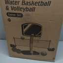 Pool Basketball Hoop&Pool Volleyball Net 2 in 1,Pool Toys Basketball Game with Weighted Base&Stand,2 Water Volleyball&2 Basketball and Pump,Summer Outdoor Family Party Pool Games for Kids Adults
