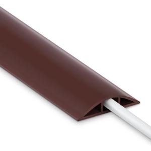 4FT Cord Cover Floor, Extension Brown Cord Hider Floor, Power Cable Cover Cord Protector, Soft PVC Wire Covers for Cords, Cable Management Hide Cords - Cavity: 0.47" (W) x 0.24" (H)