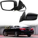 Dasbecan Driver Left Side Mirror Compatible with 2013-2017 Honda Accord With Power Glass Replaces# 76258T2FA11 HO1320272 Outer Rearview Mirror Black Color (3Pins)