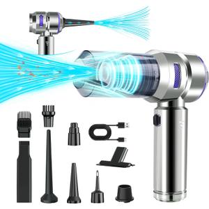 Handheld Vacuum Cordless, 21000Pa Wireless Handheld Car Vacuum Cleaner Strong Suction, 4 in 1 Mini Vacuum Portable Cordless, 100W High Power Brushless Motor & Air Duster for Car, Home, Gifts (Blue)