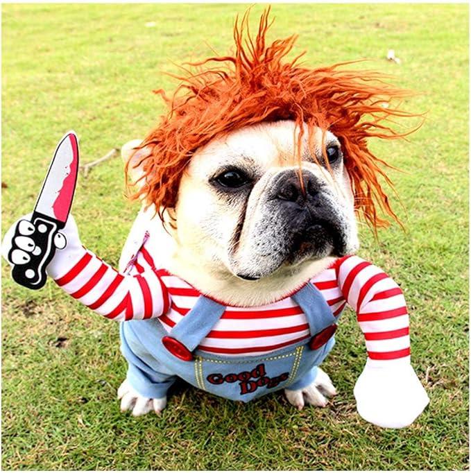 Dog Costume for Dogs Clothes Knight Style with Doll and Hat, Halloween Dog Clothes Innovative Funny Dog Cosplay Outfits for Halloween Party B Cosplay Party