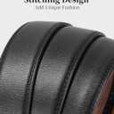 Black Mens Belt Ratchet Belts Dress Casual Leather Belt for Men With Slide Adjustable Click Buckle Gifts Box (28" to 34"Waist Adjustable)