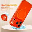 Bonoma for iPhone 17 Pro Case, Crystal Clear Back, Magnetic Support for MagSafe Shockproof Case, High-Duty Protection for Phone Cover -Orange