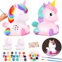 Dededa 2Pcs Paint Your Own Unicorn Night Light Art Kit, Arts and Crafts for Kids Ages 4-8,Unicorn Toys Unicorns Gifts for Girls Ages 6-8 Painting Kit for Kids 4 5 6 7 8 9 10 11 12+