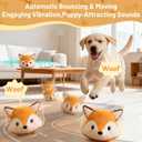 Interactive Fox Puppy Toy for Anxiety & Boredom Relief - Automatic Self-Moving, Bouncing & Vibrating with Sound for Mental Stimulation | Rechargeable & Chew-Resistant for All Breed Sizes