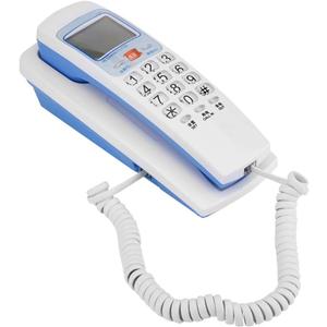 Corded Phone, /DTMF Caller ID Telephone Wall-Mounted Fixed Corded Phone Desk Put Landline Fashion Extension Telephone for Home (White)