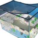 Magnetic Fish Tank Cover Net Aquarium Lid Mesh Top Hood Cut to Any Size Ventilation Transparency Anti-Jumping Aquarium Cover (39"X19") (Grey)