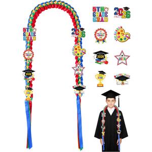 5th Grade Graduation Lei, Class of 2026 Braided Ribbon Leis with Pins, 5th Grade Graduation Gifts for Boys Girls Kids Fifth Grade Graduation Party Favors Supplies