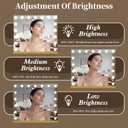 Vanity Mirror with Lights 23.6''x20.5'' Makeup Mirror with Lights Lighted Up Mirror with Dimmable Bulbs,3 Color Lighting Modes,USB Charging Port Touch Control Design Gifts for Women Gold