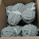 HOMBYS Sage Green Chunky Chenille Yarn for Crocheting, Bulky Thick Fluffy Yarn for Knitting,Super Bulky Chunky Yarn for Hand Knitting Blanket, Soft Plush, 8 Jumbo Pack (27 yds,8 oz Each Skein)