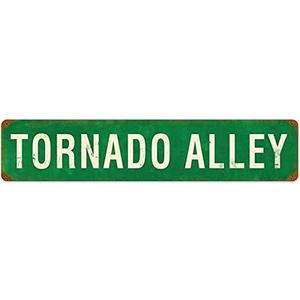 Tornado Aller Retro Metal Tin Sign Plate Drive Way Road Street Man Cave Wall Decor Sign 4" x 16"