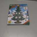 Christmas Countdown Advent Calendar,with a Tabletop Wooden Christmas Tree and 28 Ornaments Snowman Santa Decorations for Boys, Girls and Kids Party Favors, Classroom Prizes, Xmas Gift (Style 1)