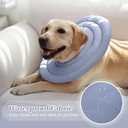 IDOMIK Dog Recovery Collar, Waterproof Soft Dog Cone After Surgery, Comfy Protective Elizabethan Collar Alternative for Dogs Cats, Adjustable Pet Neck Donut Cone Anti-Licking Biting Wounds,Blue,S (Blue)