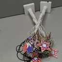4th of July Decorations, 2 Pack 24 Inch Fourth of July Decorations Patriotic Tree with 8 Wooden Ornaments, USB/Battery Operated Red White Blue Lights Independence Day July 4th Decorations for Home