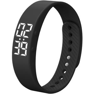 NUOBESTY Intelligent Led Fitness Watch Adjustable Silicone Smart Wrist Bracelet Vibrating Alarm Sports for Step Counting and Calorie Monitoring Black