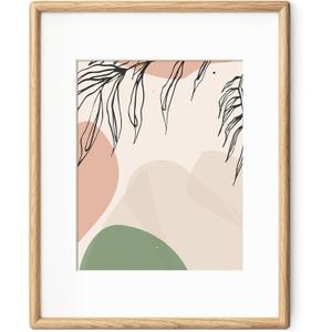 Axeman 11x14 Picture Frame - Solid White Oak Frame Matted to 8x10 - Rounded Corner Oak Photo Frame with Tempered Glass - Natural Wood Picture Frame for Wall Mount Display